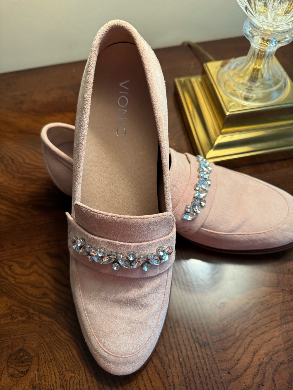 Women’s Vionic Pink Suede Jeweled Loafers, 10M - Picture 2 of 8